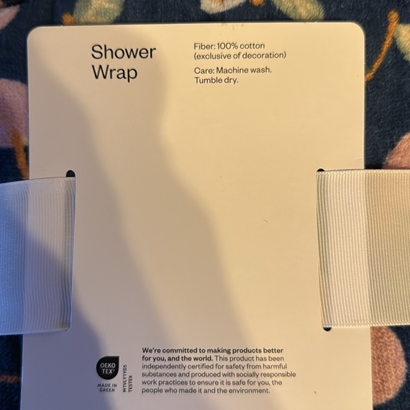 NWT Room Essentials Blue Cherry Shower/Swimsuit Wrap. Soft and cozy, OSFM - Picture 4 of 5